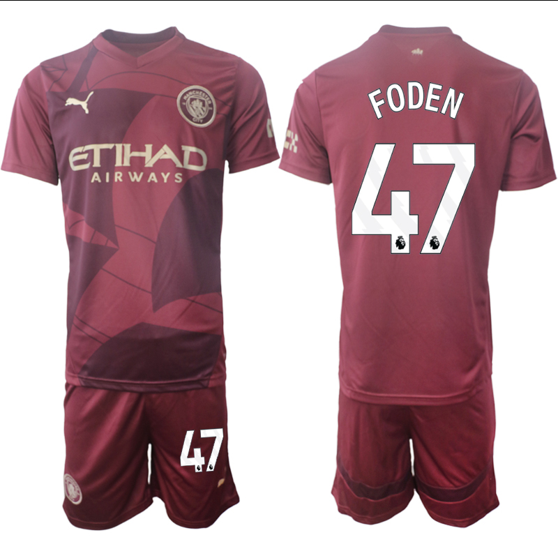 Men 2024-2025 Club Manchester City away red #47 Soccer Jersey